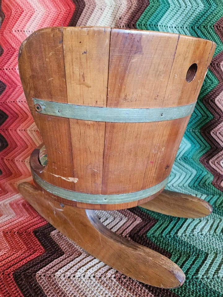 Vintage Wooden Barrel Toddler or Doll Rocking Chair - photo 4