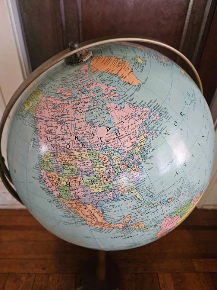 Vintage MCM Replogle 16" Standing Globe 3 ft Tall - photo 2