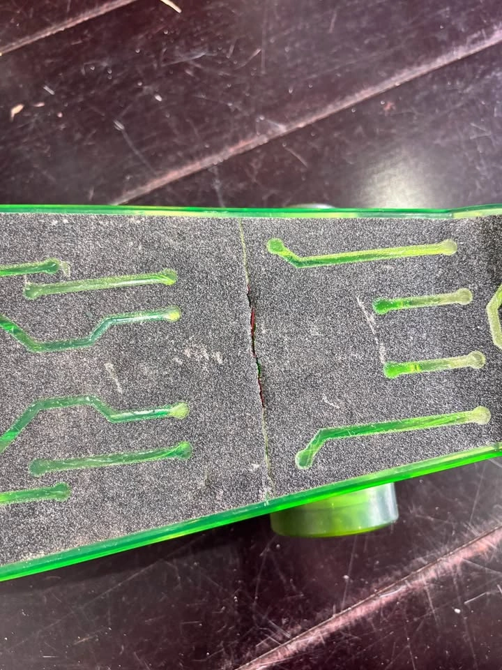 Yvolution Neon Hype green skateboard featuring light-up deck - photo 5