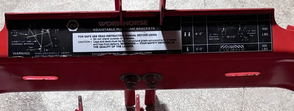 Black & Decker "Workhorse" Adjustable Platform Brackets - photo 3