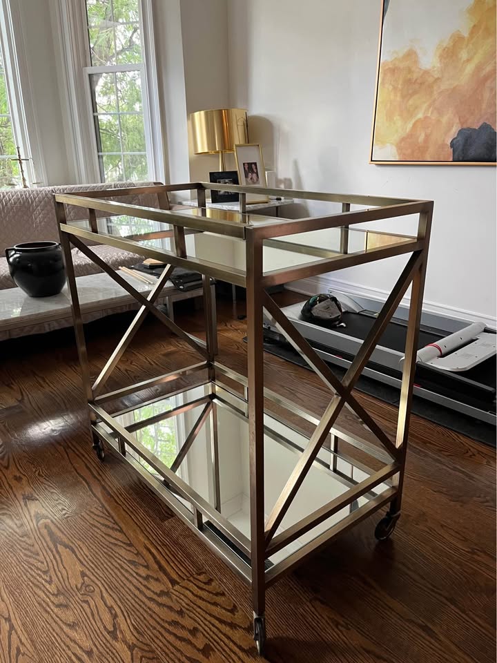Bar Cart in Metallic Gold - photo 2