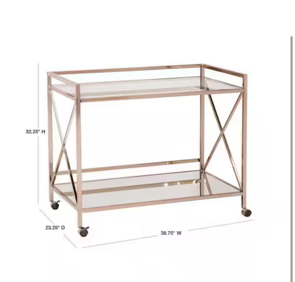 Bar Cart in Metallic Gold - photo 3