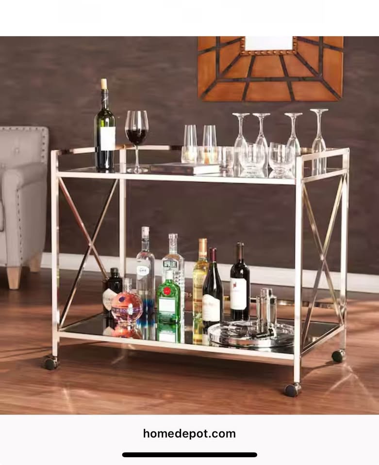 Bar Cart in Metallic Gold - photo 4