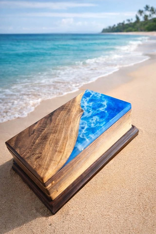 Epoxy Ocean Style Jewelry Box