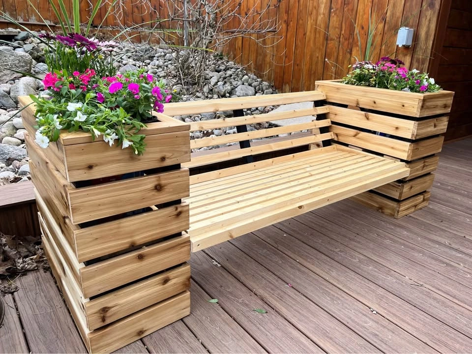 Cedar Planter Box Bench! - photo 2