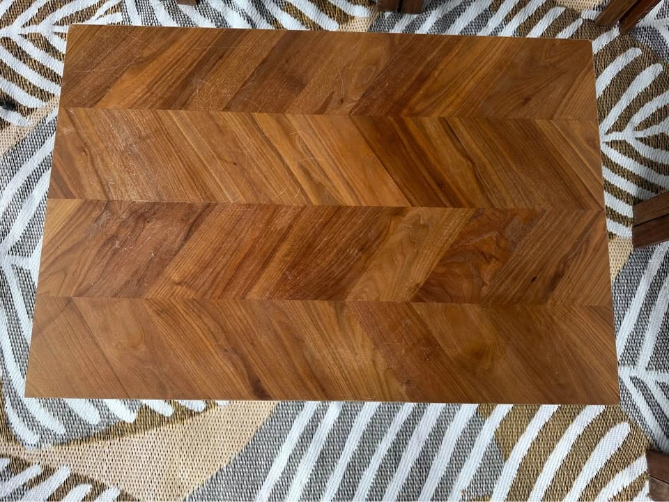 Herringbone wood coffee table - photo 2