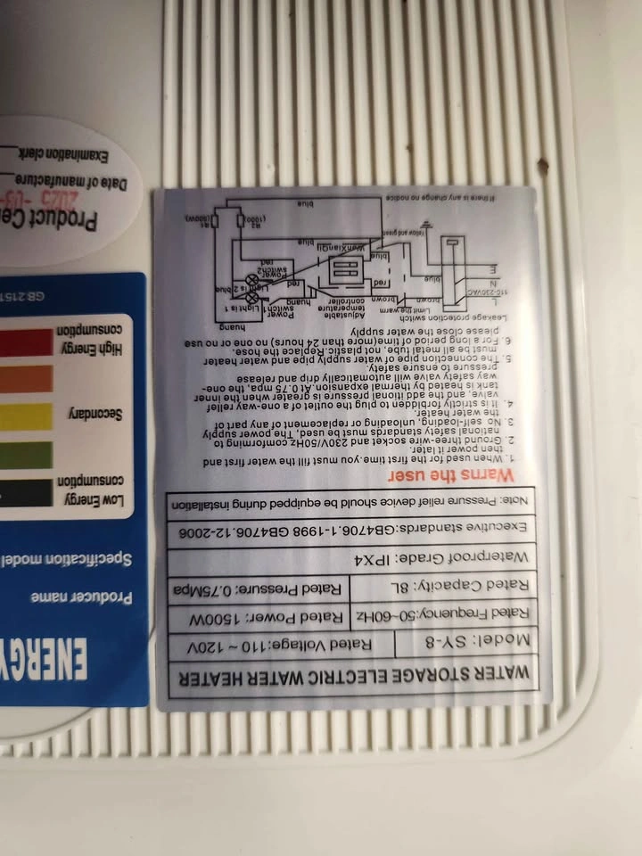 Ganggend 8L Electric Water Heater Digital Display 120V Tested - photo 4