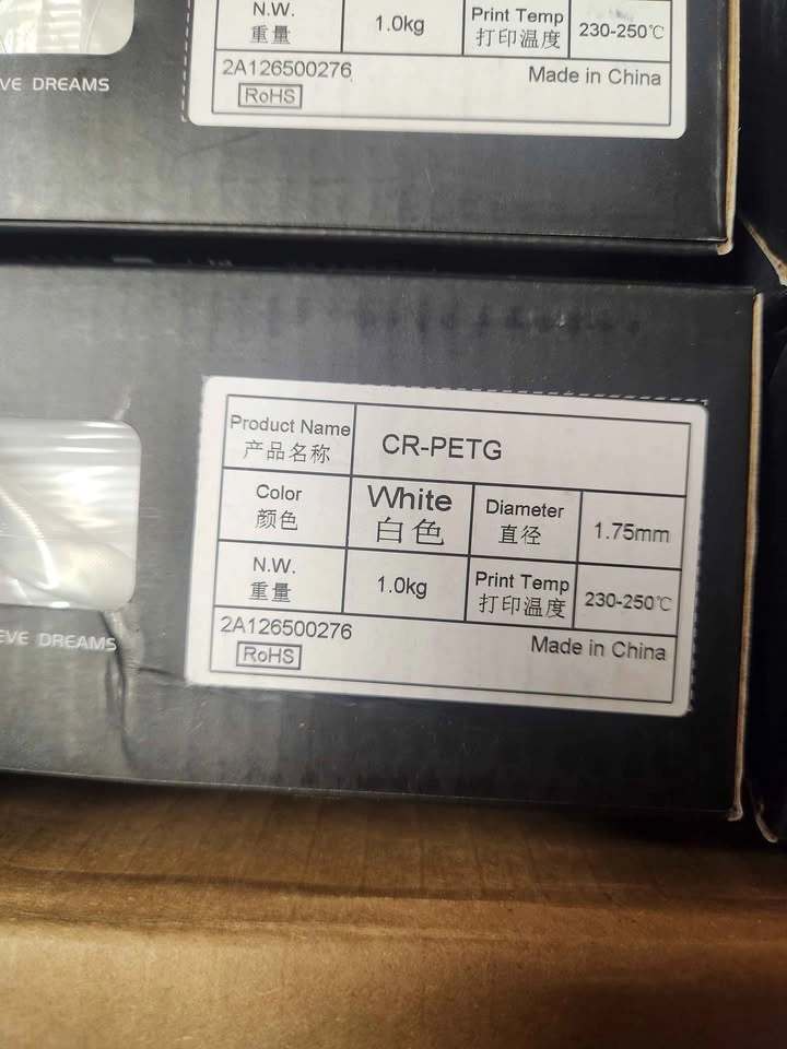 10kg Creality PETG Filament White 1.75mm - New Sealed - photo 2
