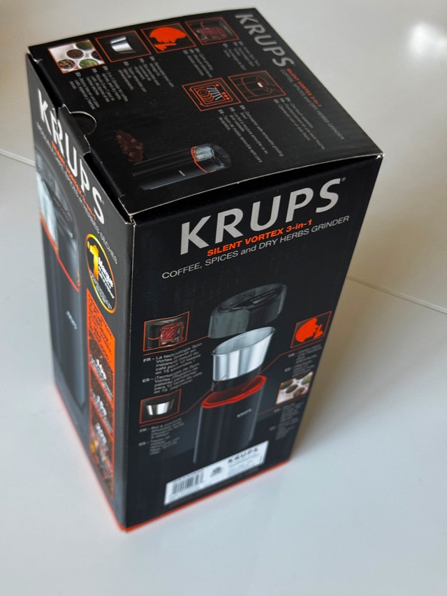 Krups GX332850 Silent Vortex 3-in-1 Grinder for Coffee