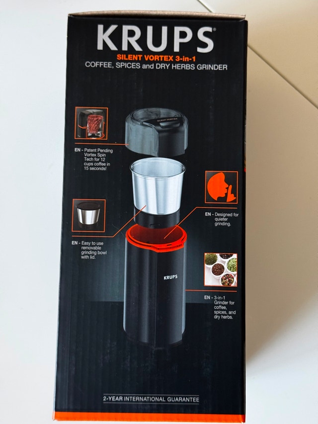 Krups GX332850 Silent Vortex 3-in-1 Grinder for Coffee - photo 4