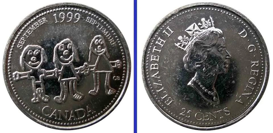 1999 Canadian 25-cent (quarter) Canada Through a Child’s Eye