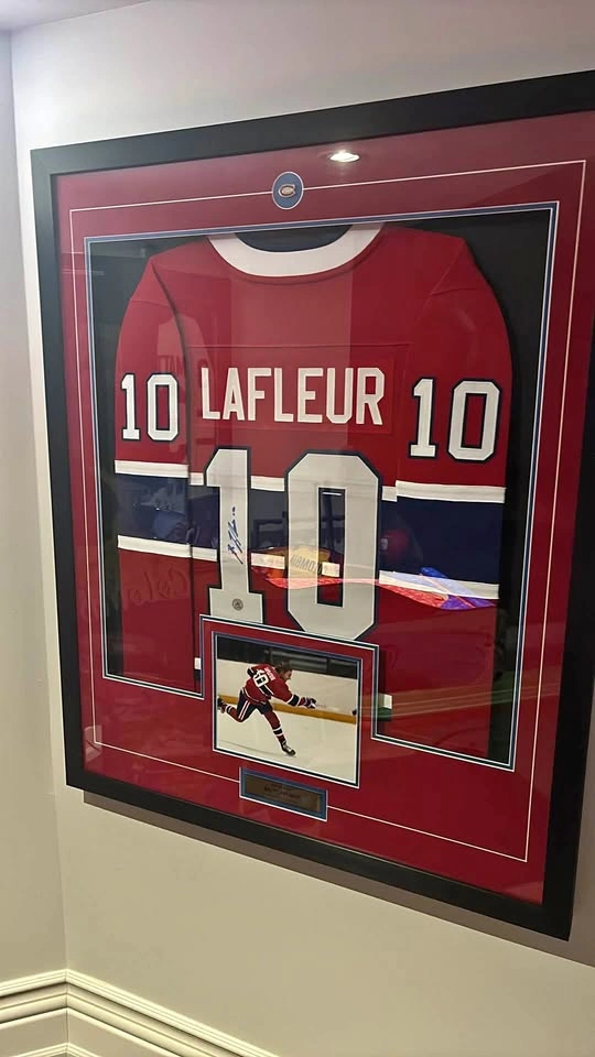 Professionally Framed Signed Guy Lafleur Canadiens Jersey