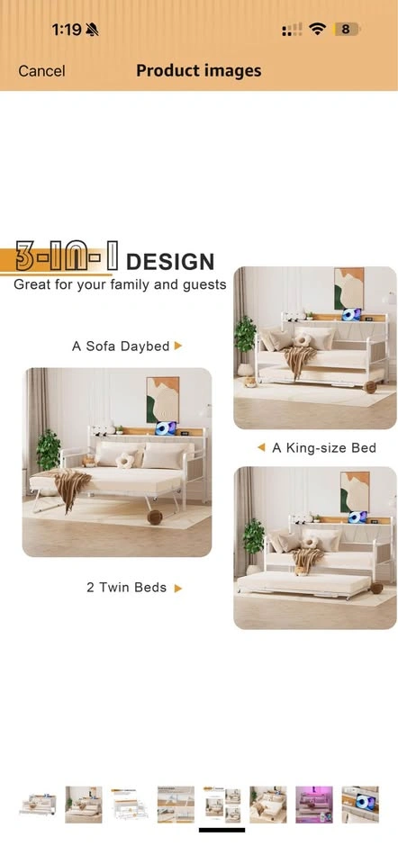NEW Twin Daybed in BOX - with Trundle and Headboard – White - photo 4