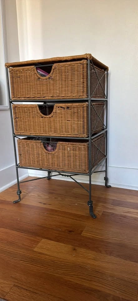 Wicker Storage Cabinet/Dresser with 3 Drawers – Rustic / Boho St - photo 2