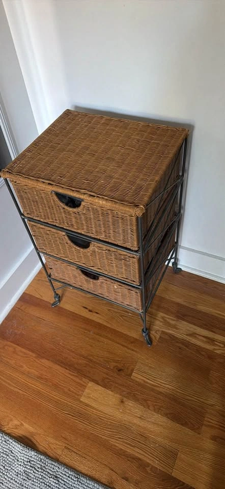 Wicker Storage Cabinet/Dresser with 3 Drawers – Rustic / Boho St - photo 3