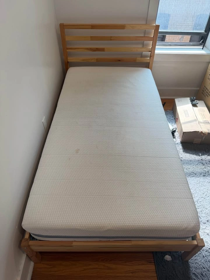 IKEA TARVA Twin Bed Frame + IKEA ABROTTEN Firm Mattress - photo 2