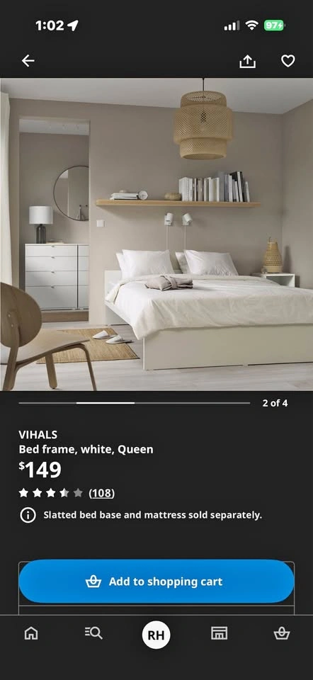 IKEA VIHALS Queen Bed Frame