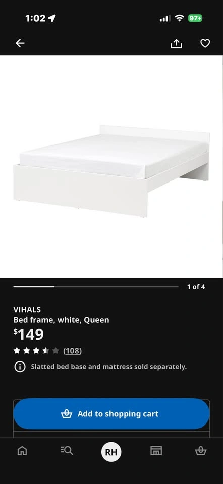 IKEA VIHALS Queen Bed Frame - photo 2