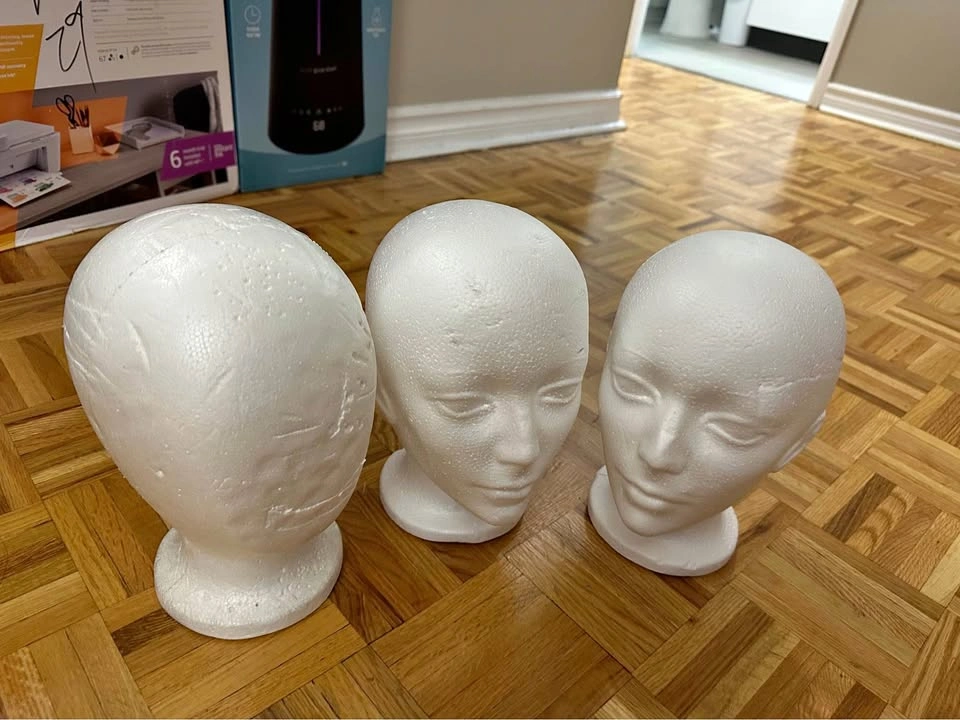 Set of 3 Styrofoam Mannequin Heads