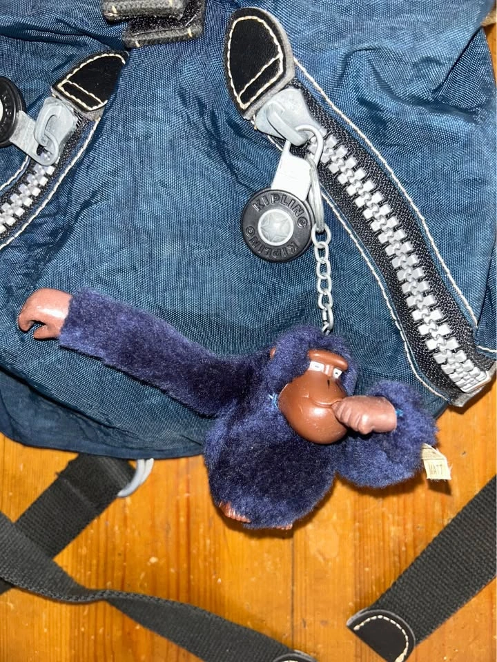 Kipling Vintage Small Blue Backpack with Monkey Keychain ⚽️ - photo 3