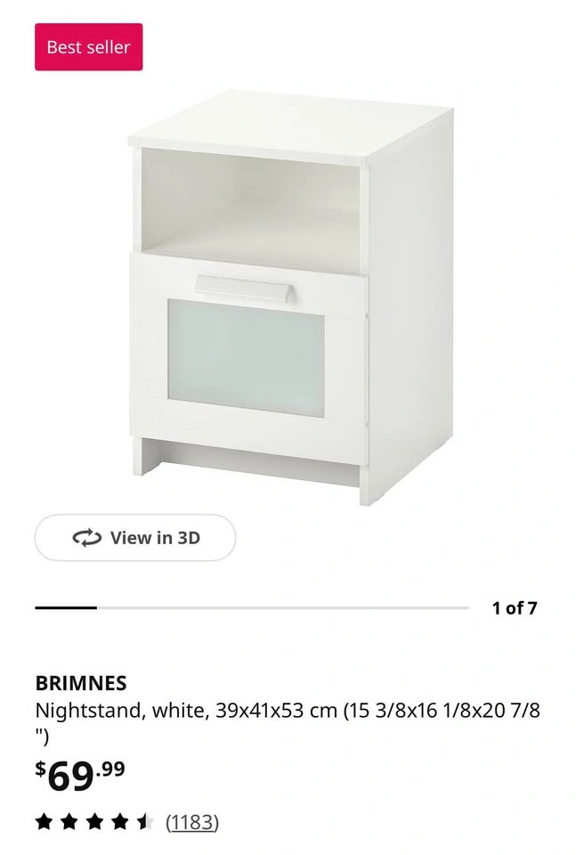IKEA Brimnes Nightstand - photo 2