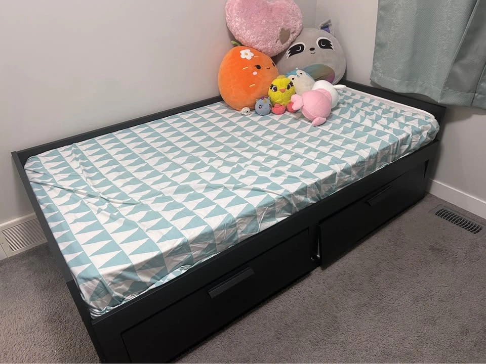 Twin Storage Bed Frame with Drawers & Headboard Shelf - photo 5