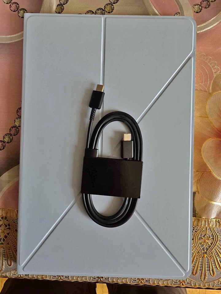 Samsung Galaxy Tab A9+ with Case and Charging Cable