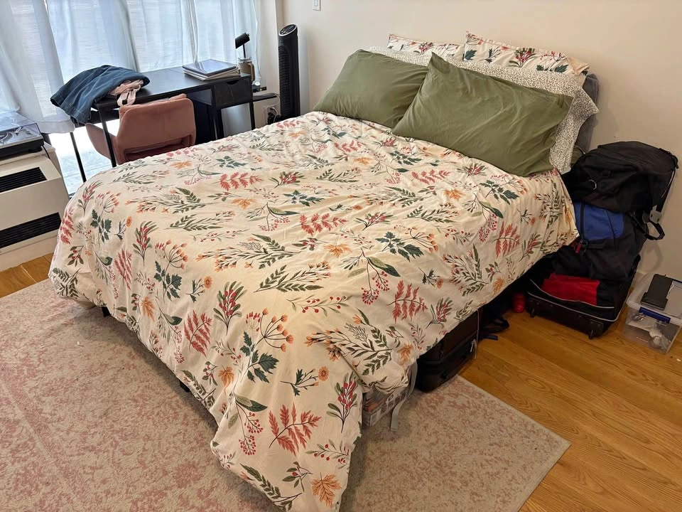 Black Metal FULL Platform Bed Frame + Used Mattress