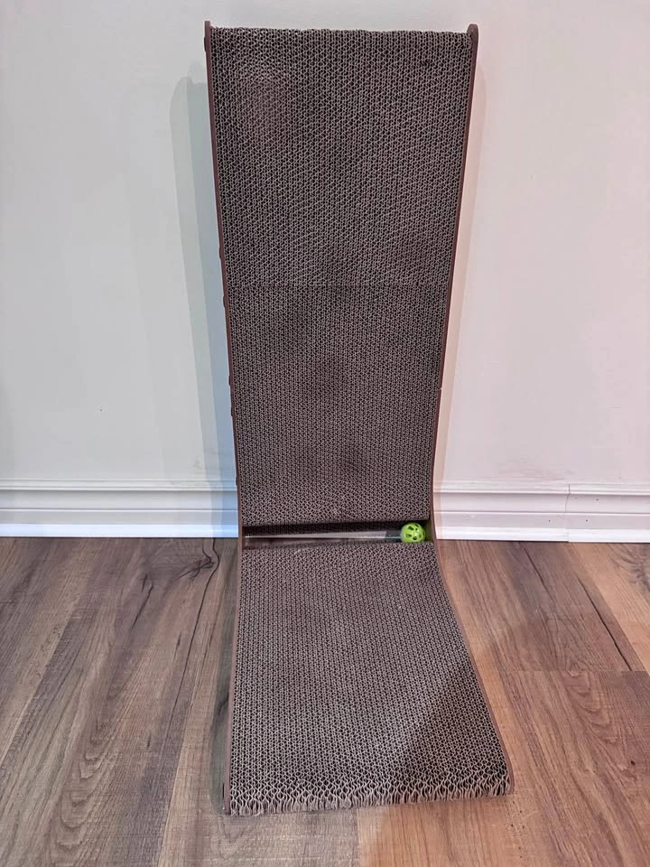 Vertical Cardboard Cat Scratcher with Ball Toy