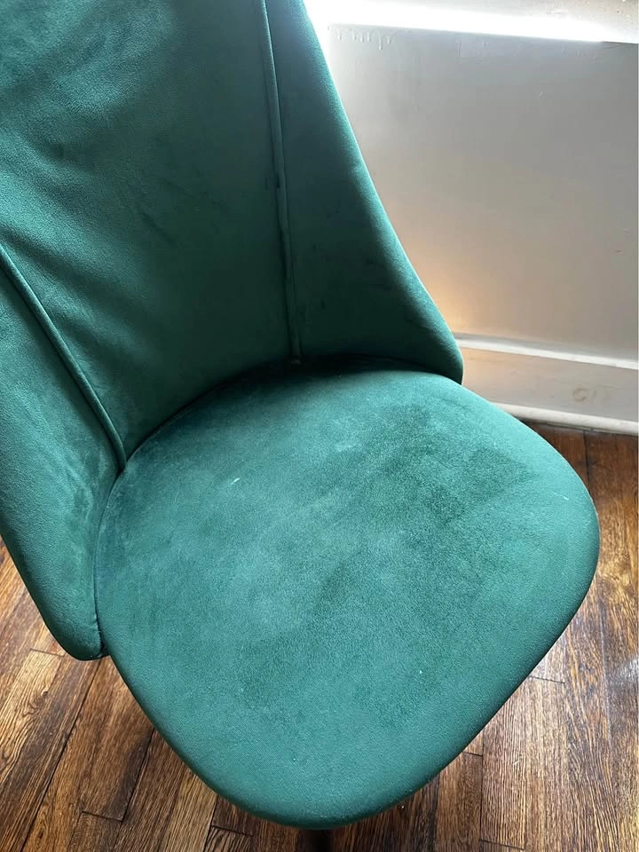 Mid-Century Modern Green Velvet Dining Chair - photo 4