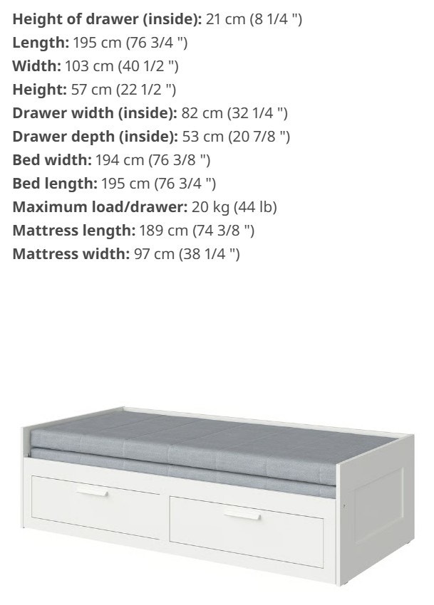 White Expandable Daybed with Storage Drawers- IKEA - photo 5