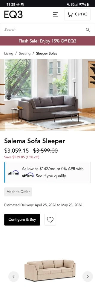 EQ3 Sofa bed