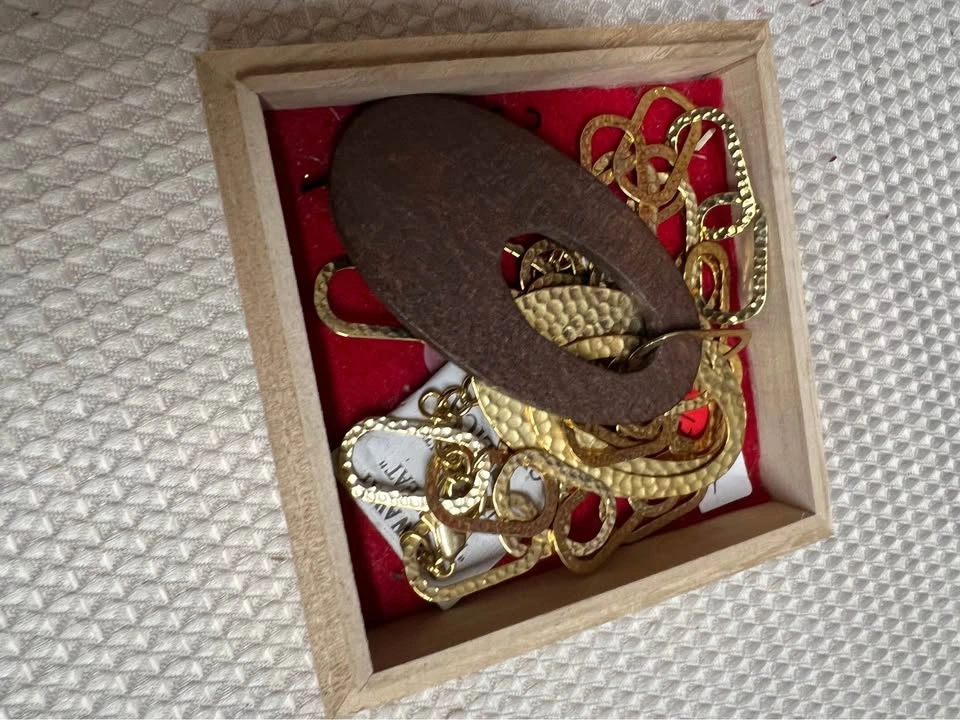 ⚽ Unique wood & metal necklace - photo 2