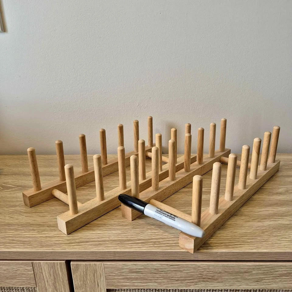 Two Wooden Plate Stands