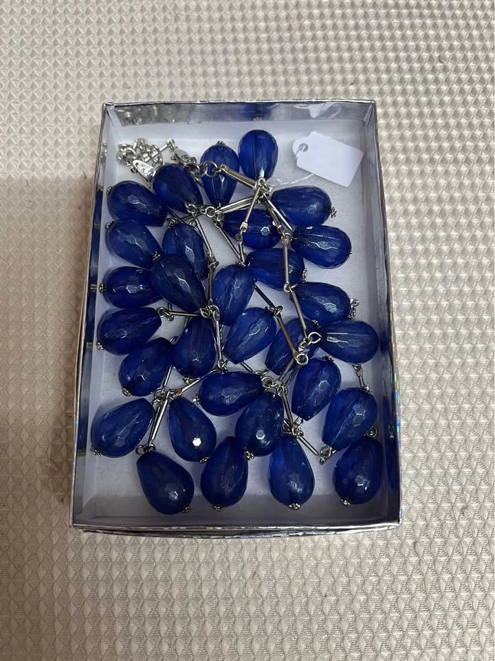 ⚽ Royal blue teardrops necklace - photo 2
