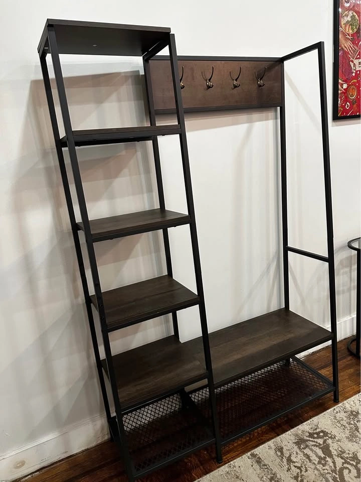 Industrial Hall Tree with Shelving Unit - photo 2