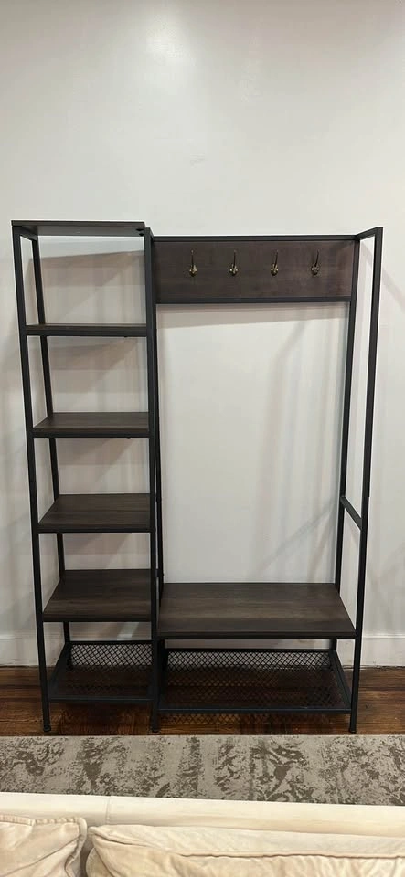 Industrial Hall Tree with Shelving Unit - photo 3