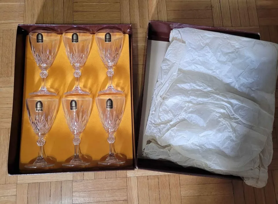 Vintage Set of 6 Cathedral Crystal by Dema