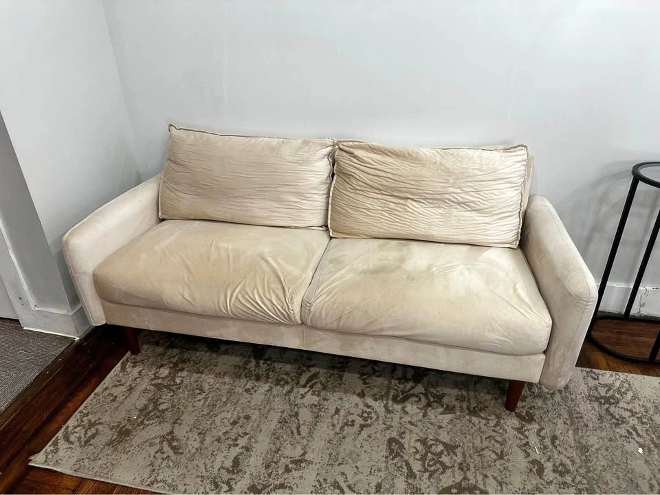 Mid-Century Modern Velvet Sofa
