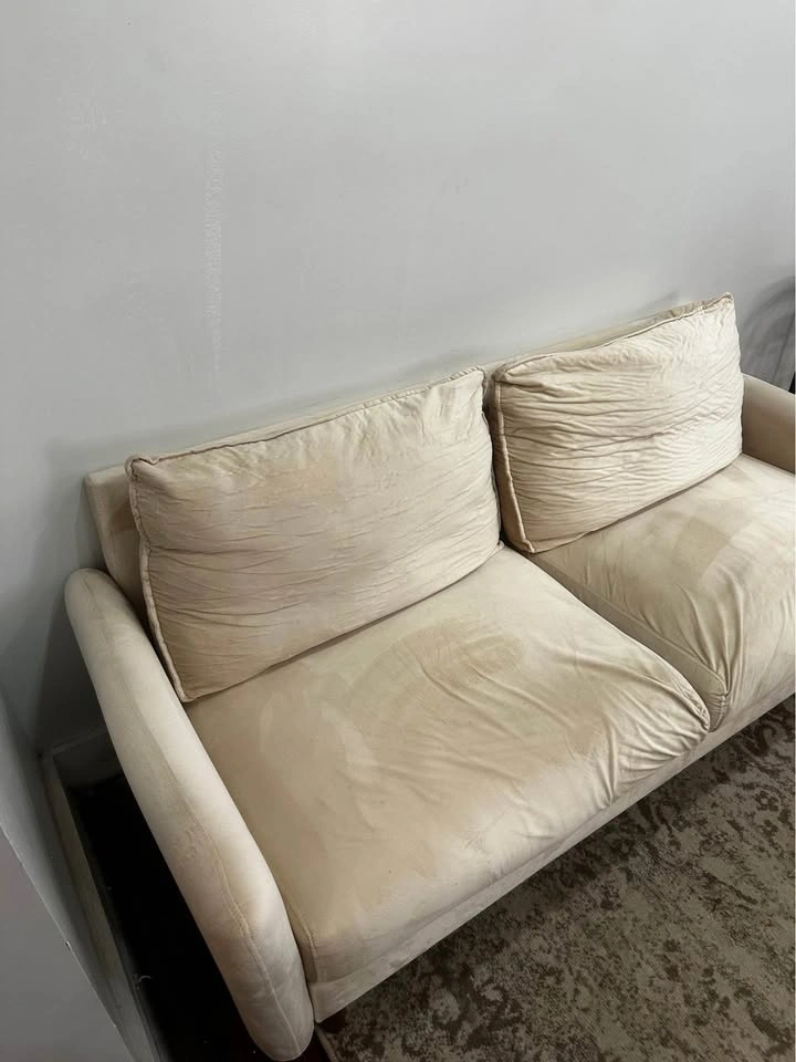 Mid-Century Modern Velvet Sofa - photo 3