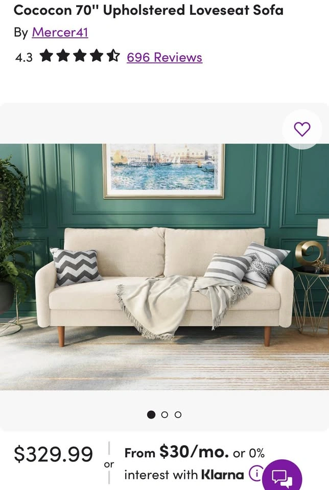 Mid-Century Modern Velvet Sofa - photo 4