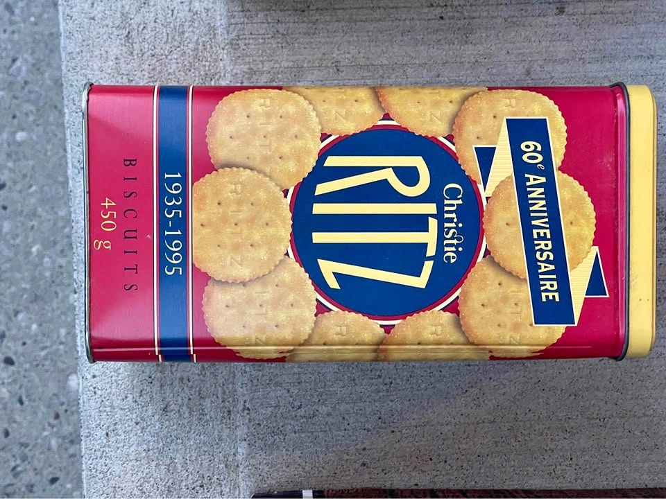 Tall ritz crackers vintage tin