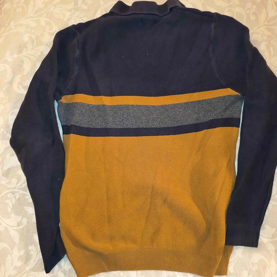 Next Men's Striped Knit Polo Sweater Size Small - photo 2