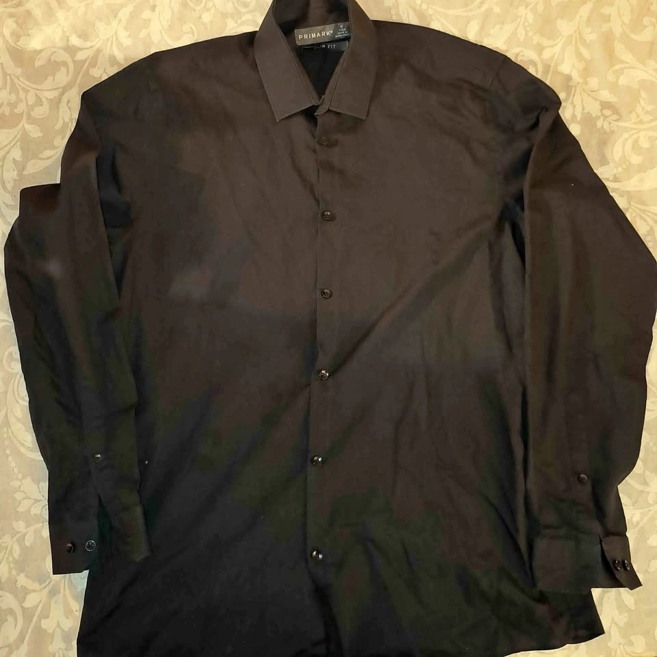 Primark Slim Fit Black Dress Shirt 15" 41cm