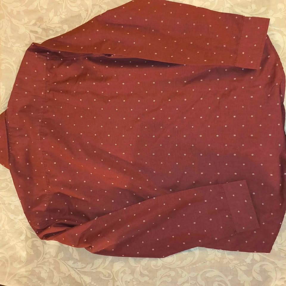 Molokai Surf Co. Maroon Long Sleeve Button Up Shirt Medium - photo 2