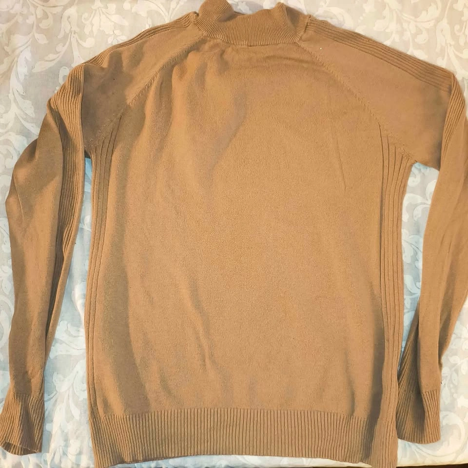 Tan Mock Neck Knit Sweater - photo 2