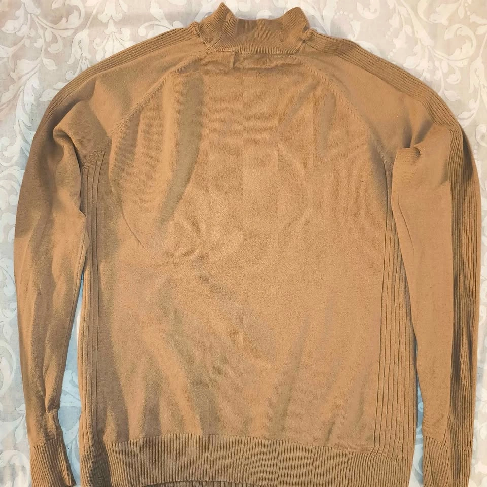 Tan Mock Neck Knit Sweater - photo 3