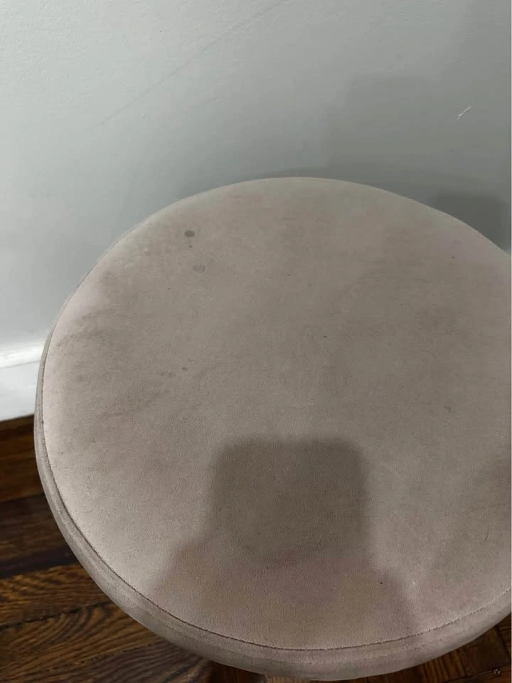Velvet Ottoman with Gold Base - photo 2