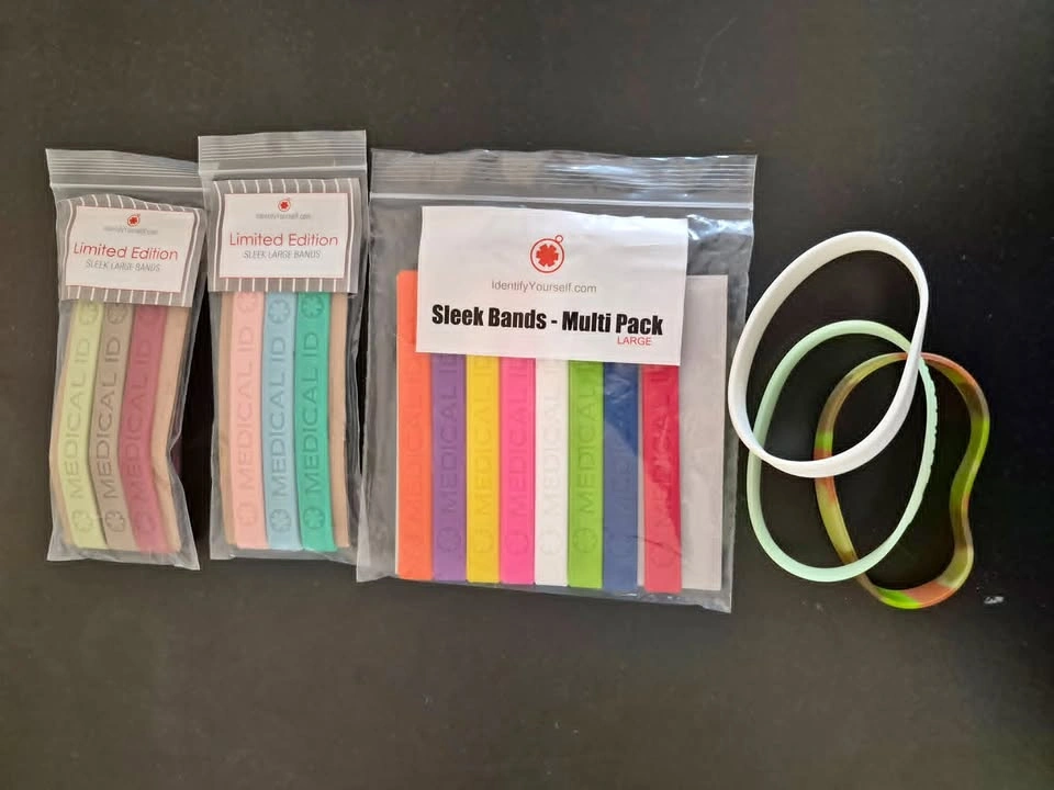 17 Universal Medical ID Silicone Bracelets