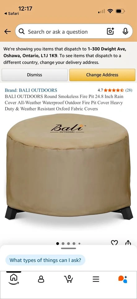 New- 24.8” Fire Pit Cover